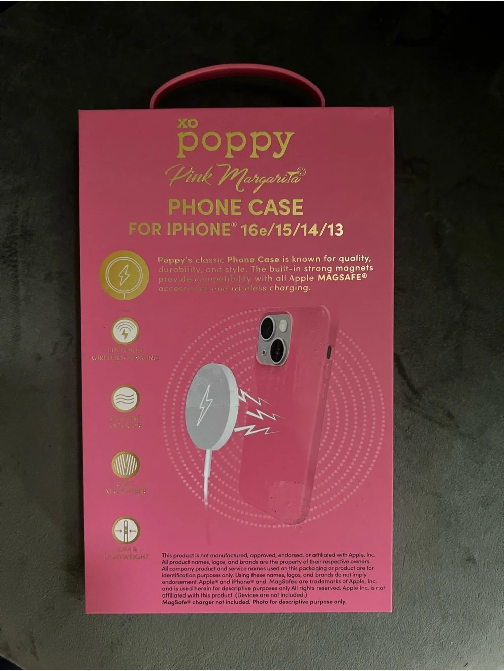 xo poppy Pink Margarita MagSafe-Compatible Phone Case for iPhone